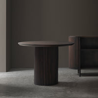 Our Home Forrest 4 Seater Round Ribbed Base Dining Table