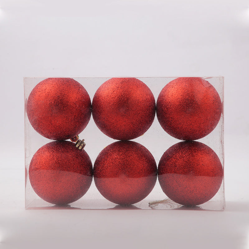 Great Home Glittered Christmas Balls Red