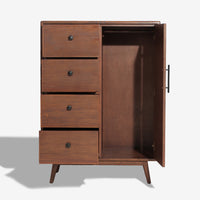 Our Home Haze 1 Door 4 Drawers Low Wardrobe