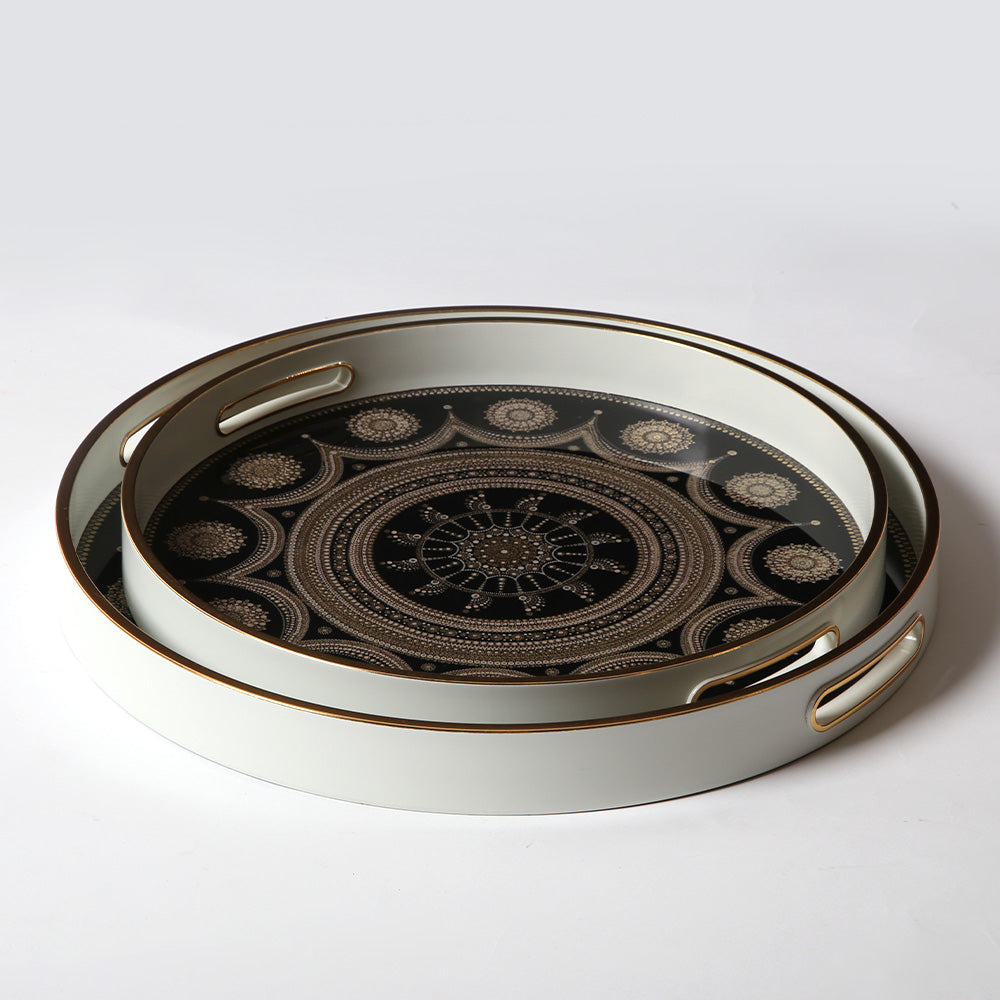 Quadro 2-Piece Vintage Accent Tray Round