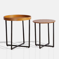 Our Home Anello Glass Top Nesting Side Table