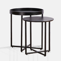 Our Home Anello Glass Top Nesting Side Table